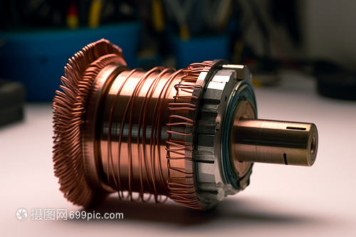 工业电机内部的铜线圈与电动机制造